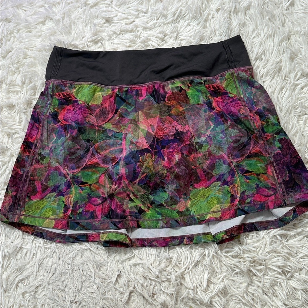 Lululemon Pace Rival Mid-Rise Skirt *Long Vivid Floral Tone Multi